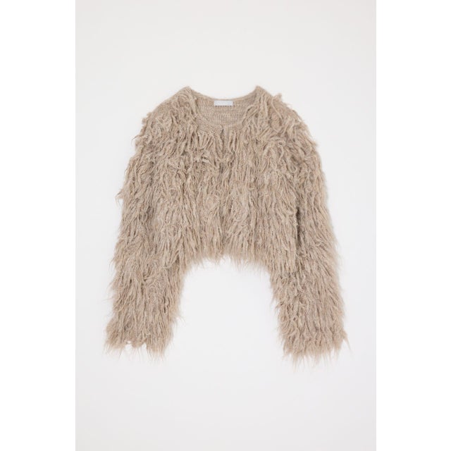 SHAGGY FEATHER カーディガン BEG