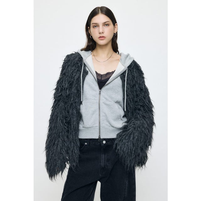SHAGGY FEATHER カーディガン C.GRY