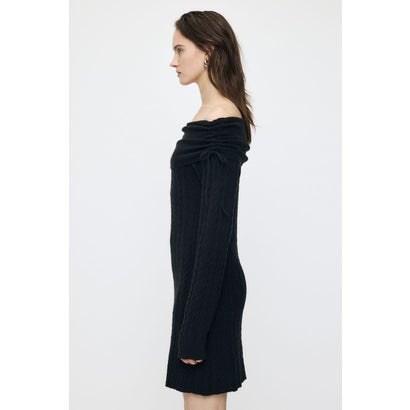 KNIT OFF SHOULDER MINI ドレス BLK｜詳細画像