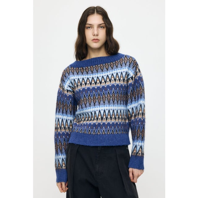 FAIR ISLE セーター BLU