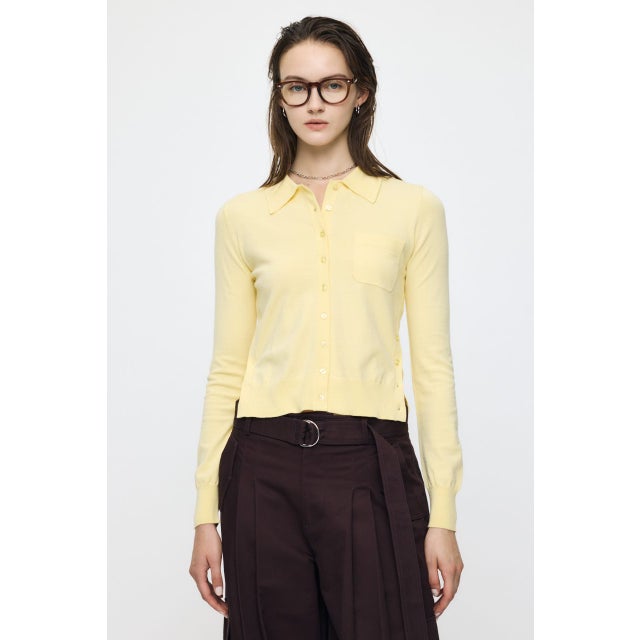 MANY WAY BUTTON KNIT シャツ L/YEL1