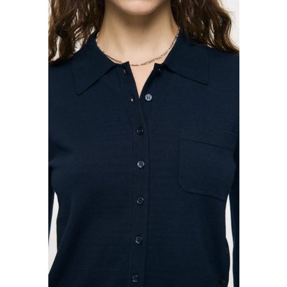 MANY WAY BUTTON KNIT シャツ D/NVY3｜詳細画像