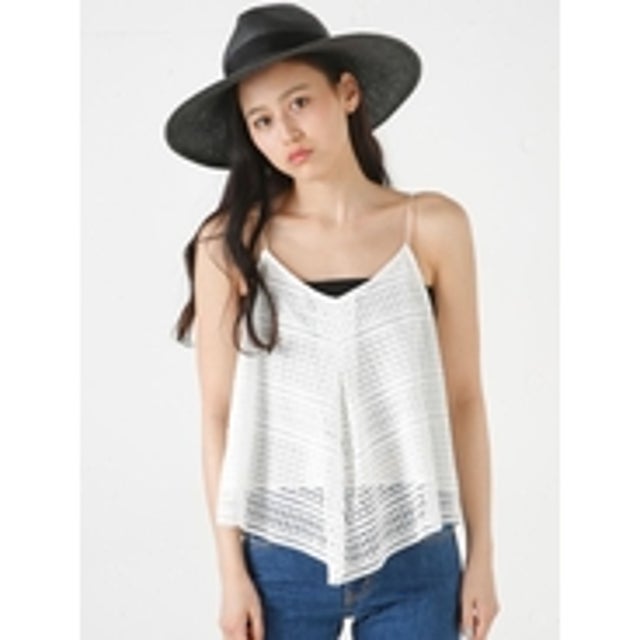 MOUSSY moussy レースフレアキャミ ホワイト -ファッション通販