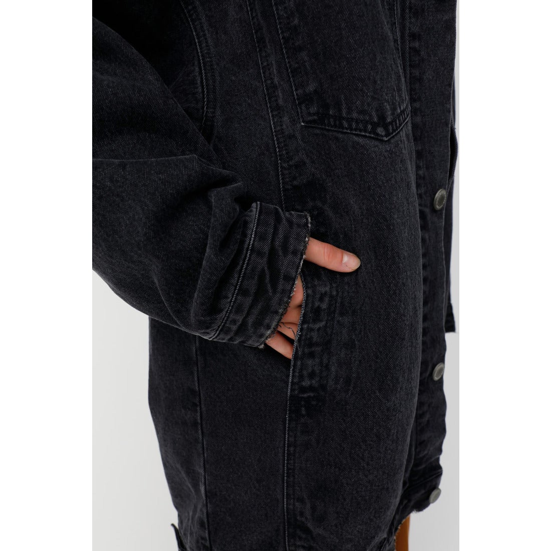 MOUSSY マウジー moussy OVERSIZED DENIM JACKET （ブラック） -靴 