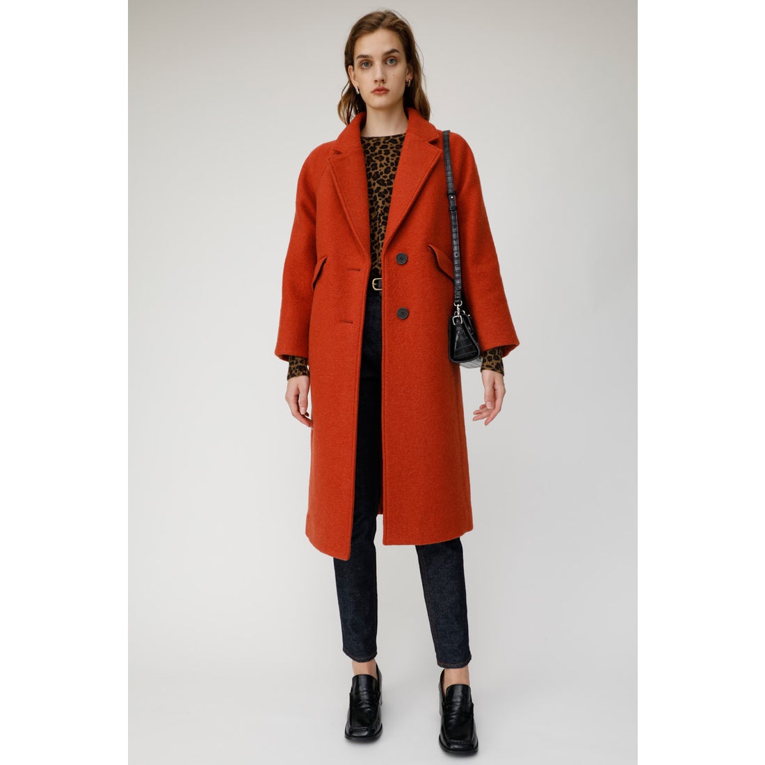 MOUSSY マウジー moussy SINGLE BREASTED LONG COAT （ダークオレンジ） -ファッション通販