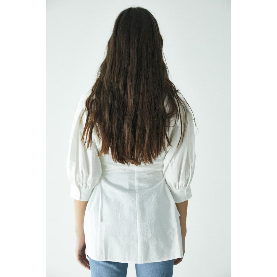 MOUSSY マウジー moussy WAIST FIT SUCKER SHIRT （ホワイト 