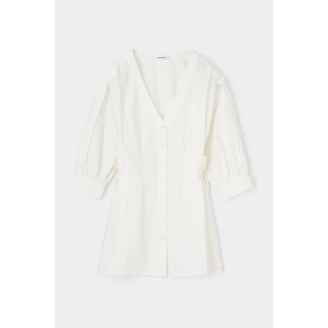 MOUSSY マウジー moussy WAIST FIT SUCKER SHIRT （ホワイト 
