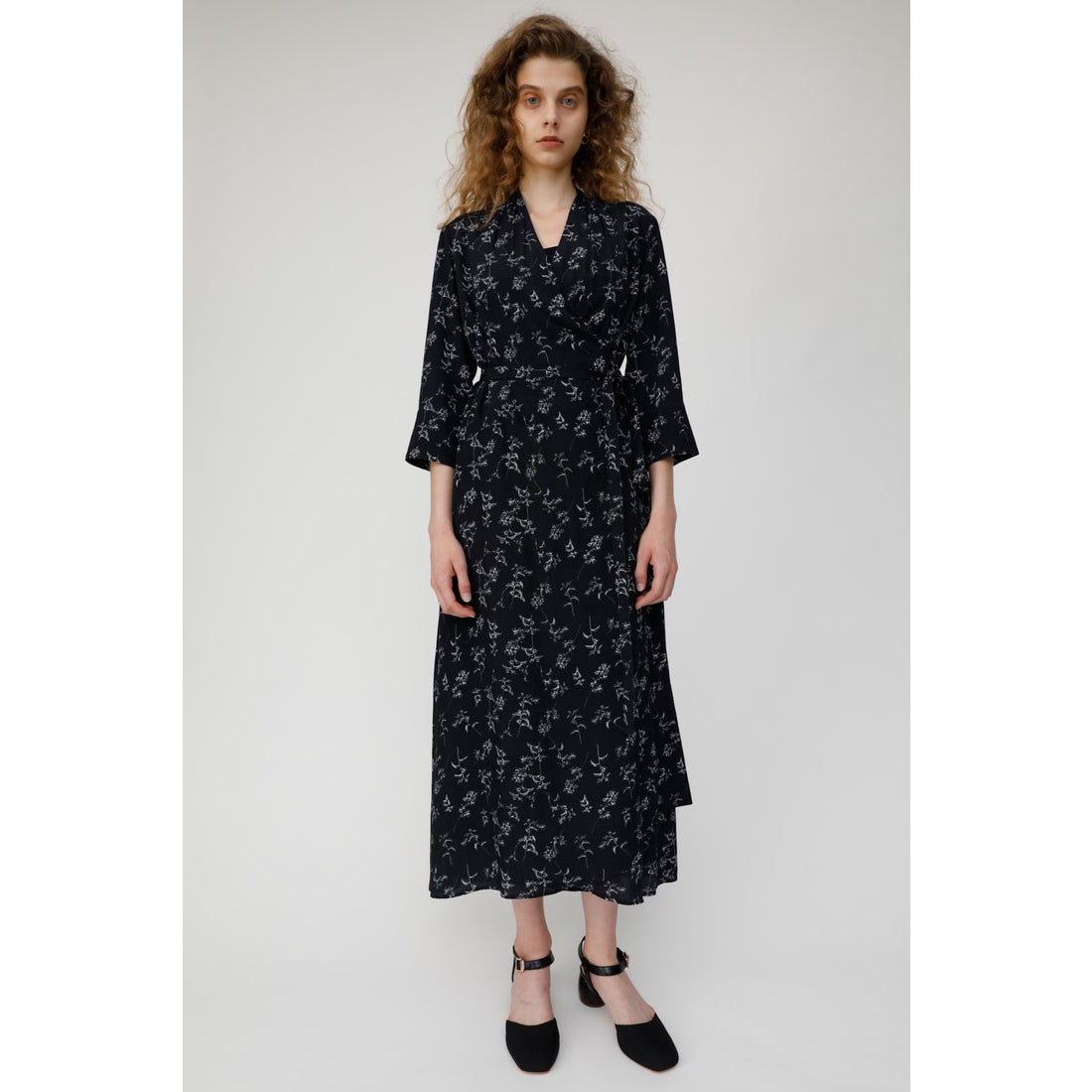 MOUSSY FLOWER PRINT WRAP ドレス 柄BLK5 -ファッション通販 FASHION