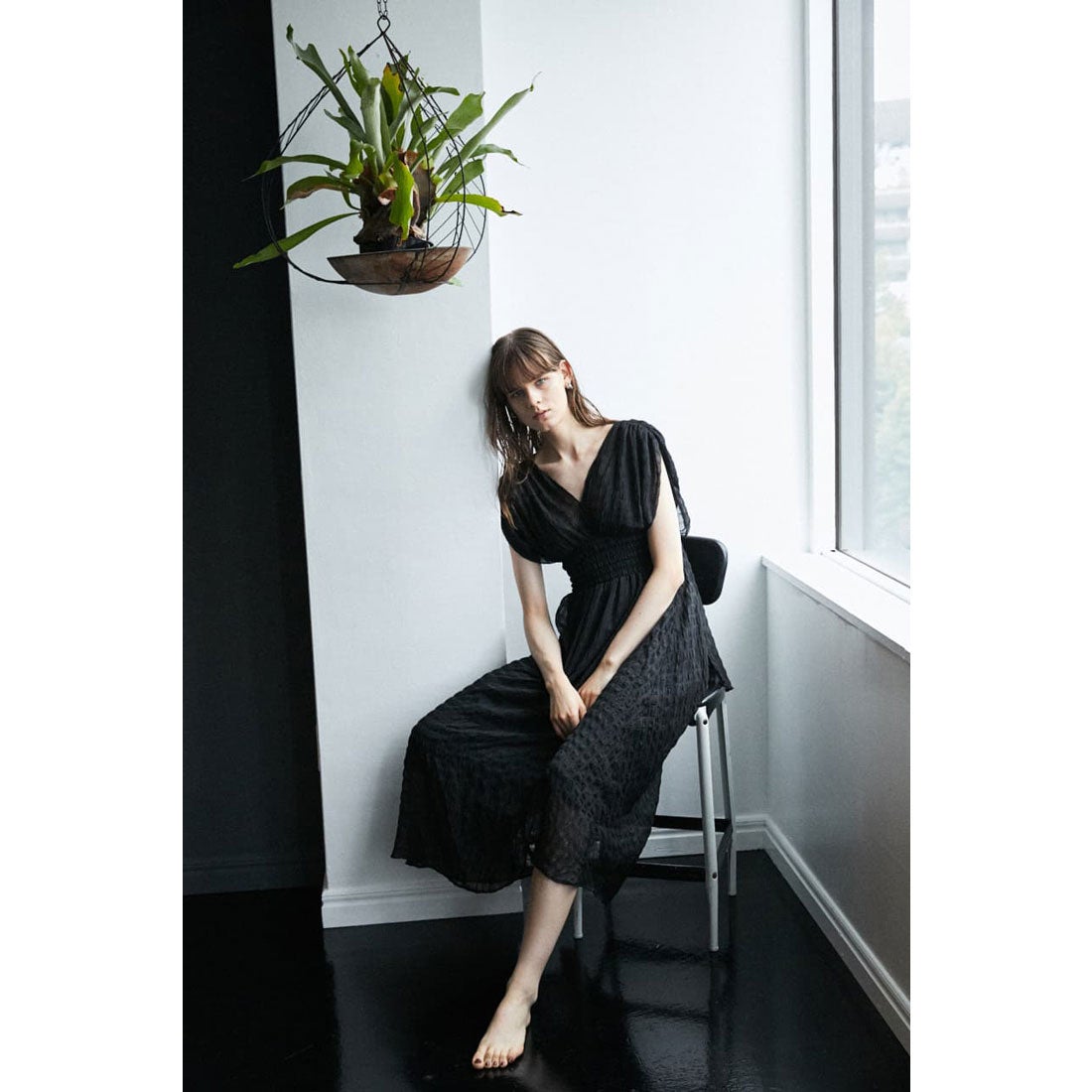 MOUSSY マウジー moussy CREPE GATHER DRESS （エクリュ 