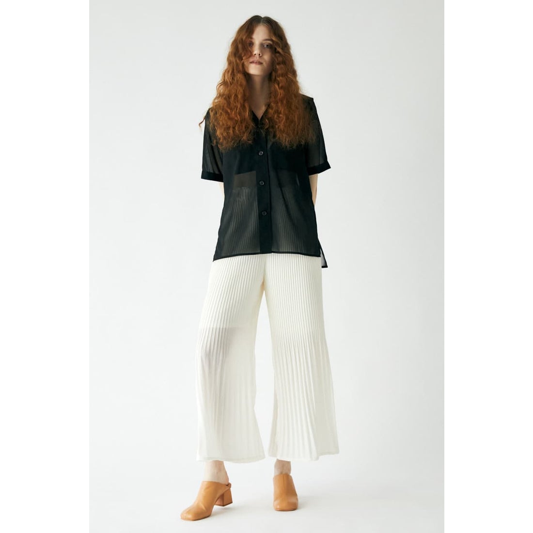 MOUSSY SAILOR COLLAR SHEER シャツ BLK -ファッション通販 FASHION WALKER