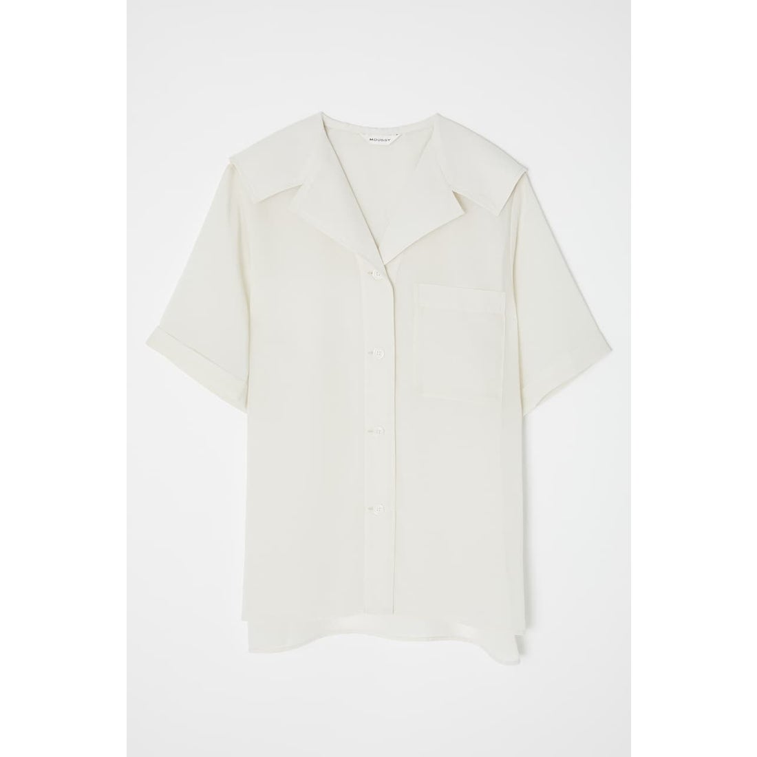 MOUSSY SAILOR COLLAR SHEER シャツ BLK -ファッション通販 FASHION WALKER