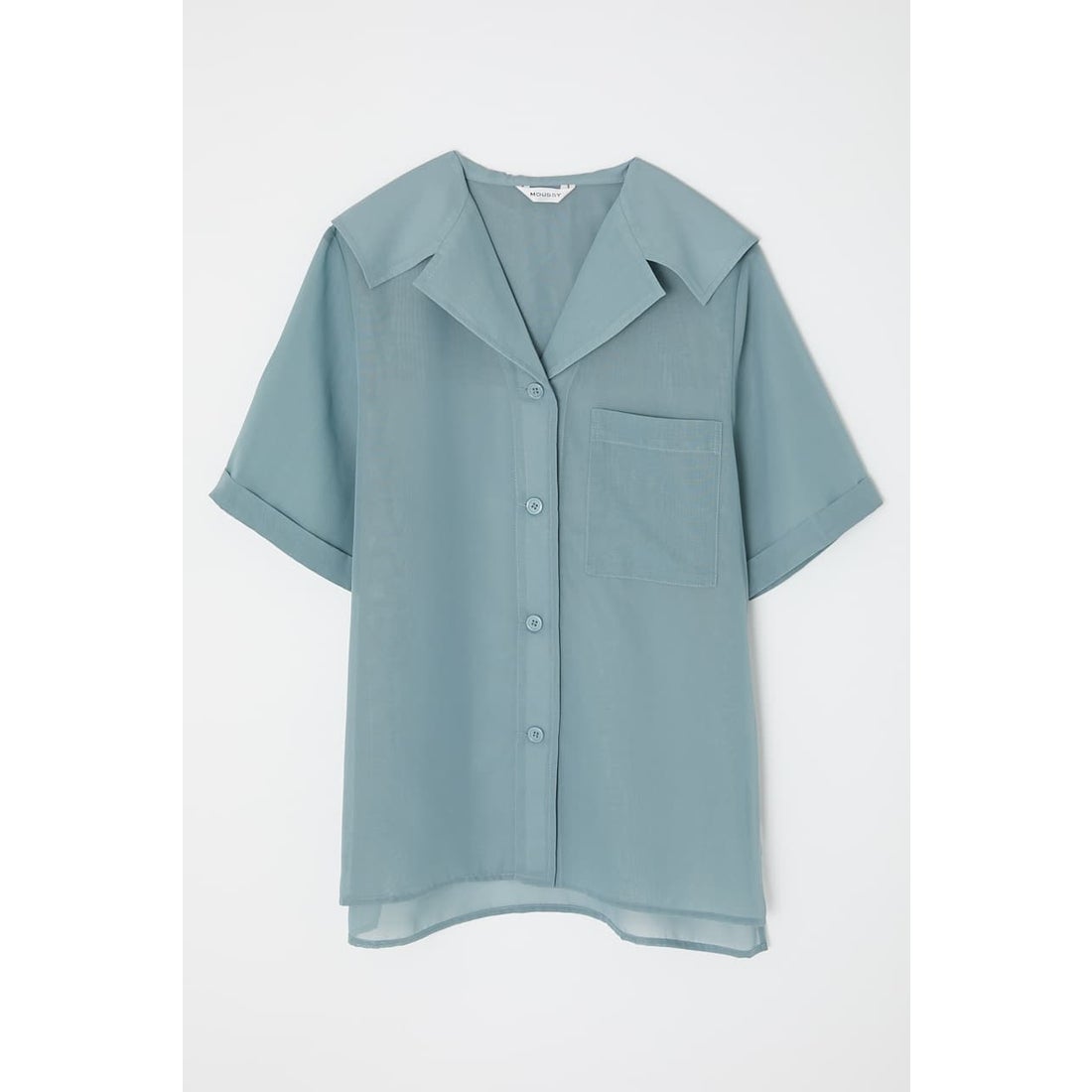 MOUSSY SAILOR COLLAR SHEER シャツ BLK -ファッション通販 FASHION WALKER