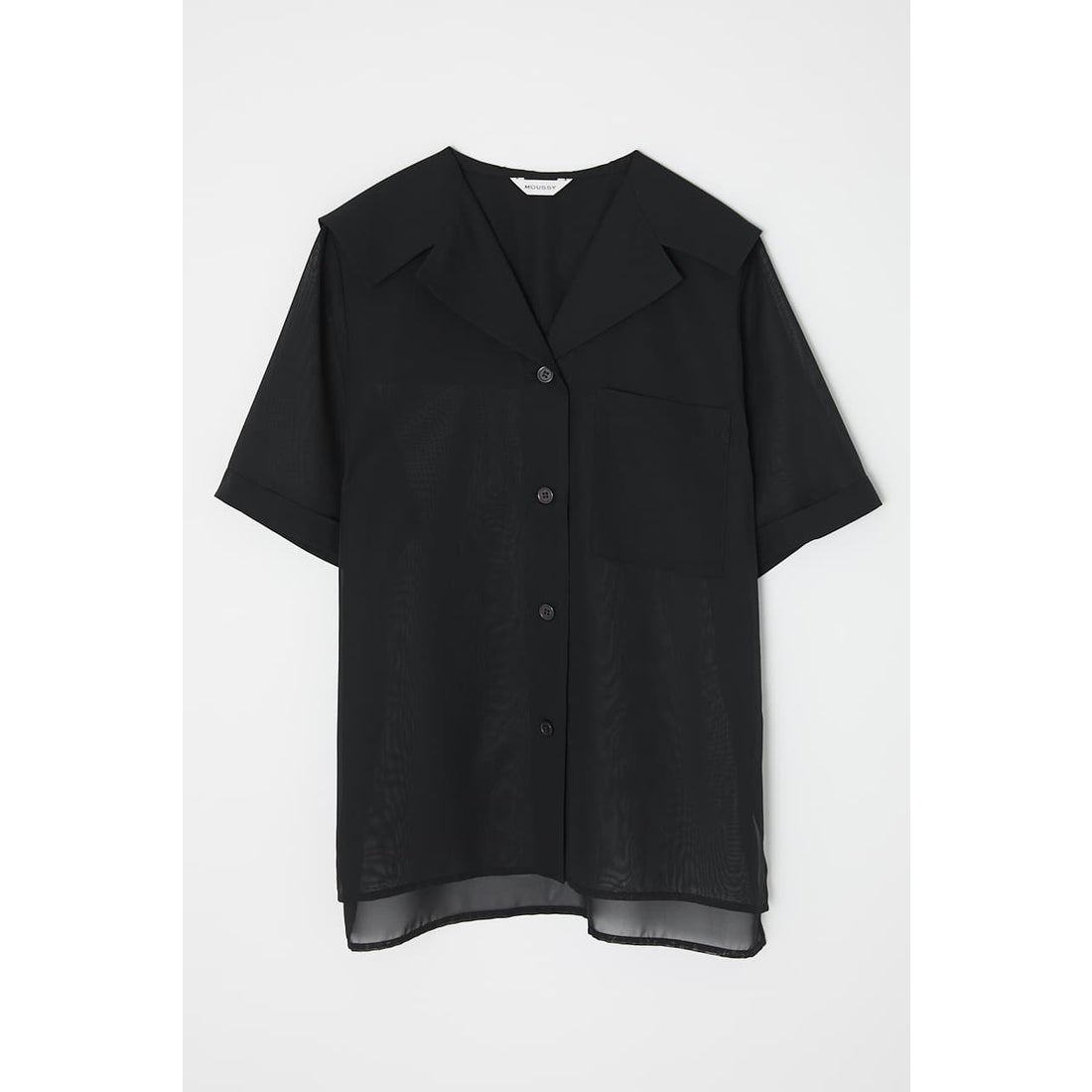 MOUSSY SAILOR COLLAR SHEER シャツ L/BLU1 -靴＆ファッション通販 
