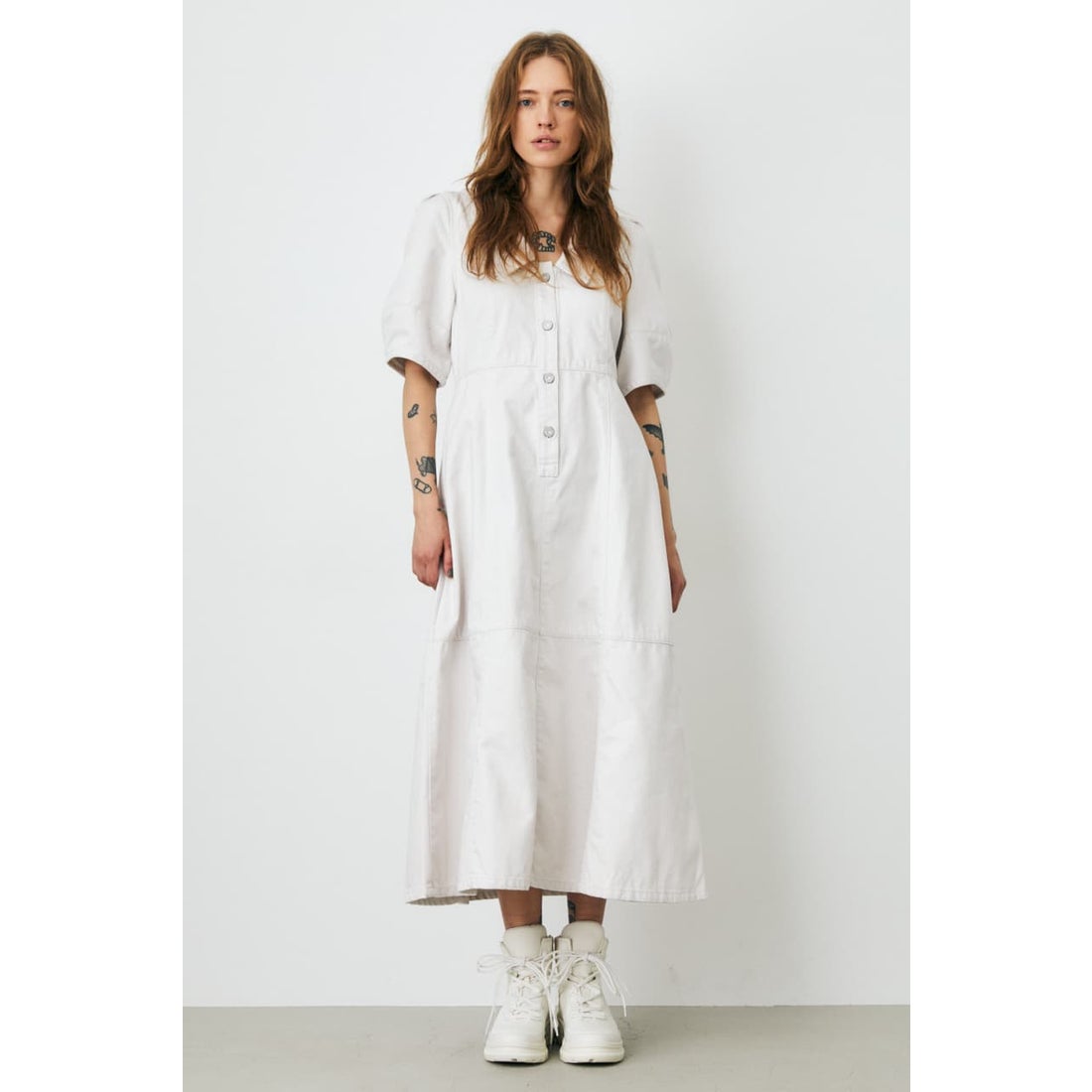 MOUSSY BIG COLLAR MIDI ドレス One Wash1 -ファッション通販 FASHION 