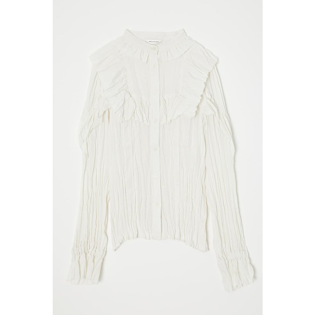 MOUSSY WRINKLE FRILL ブラウス BLU -ファッション通販 FASHION WALKER