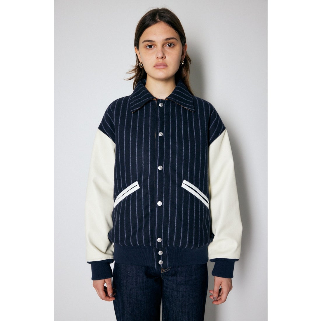 MOUSSY OVERSIZED VERSITY ジャケット 柄NVY5 -ファッション通販 