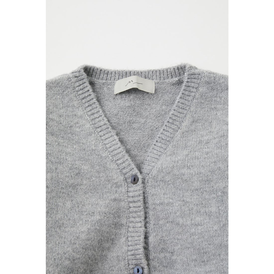 MOUSSY CROP KNIT BUTTON UP カーディガン GRY -ファッション通販