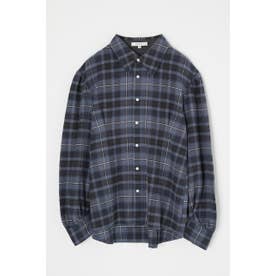 PLAID PUFF SLEEVE OVER シャツ GRY