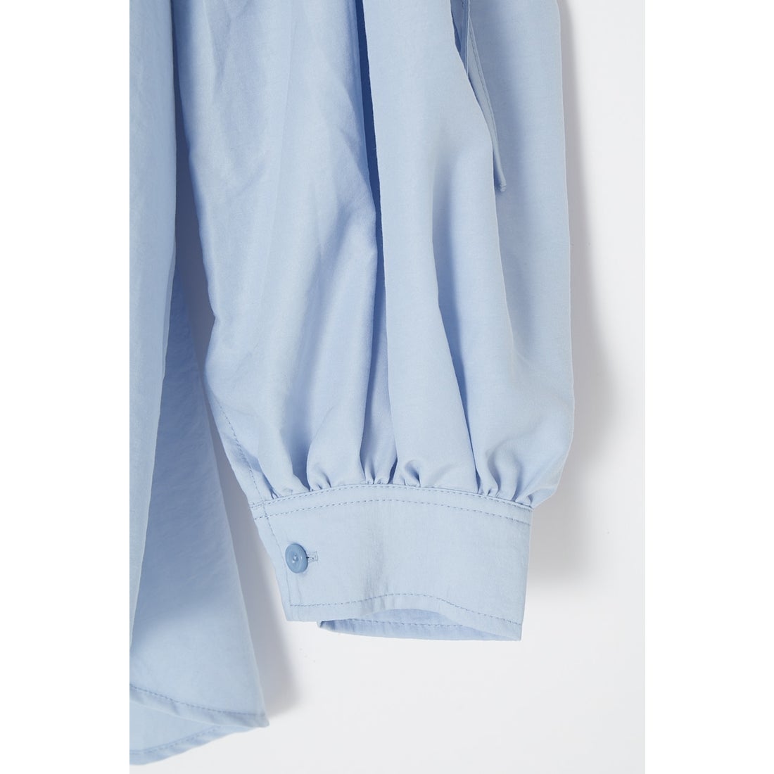 MOUSSY MULTI GATHER SLEEVE シャツ L/BLU1 -ファッション通販 FASHION