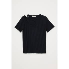 CUT OUT RIB H／S Tシャツ BLK