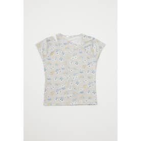 FLORAL PRINTED CUT OUT Tシャツ L/BEG1
