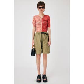 ASYMMETRIC COLOR LACE UP トップス RED