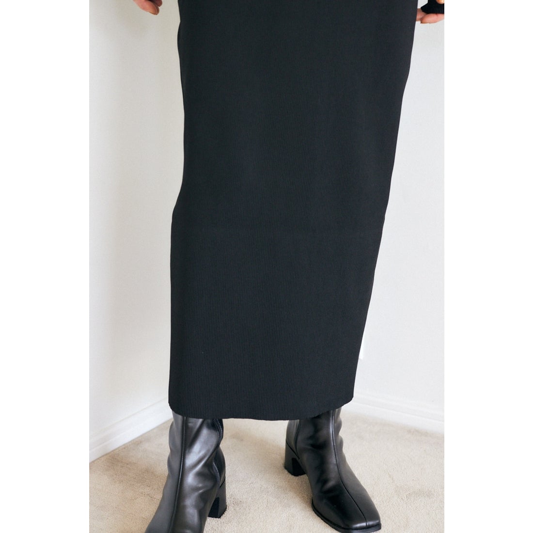 MOUSSY タートル ニット ドレス BLK -ファッション通販 FASHION WALKER