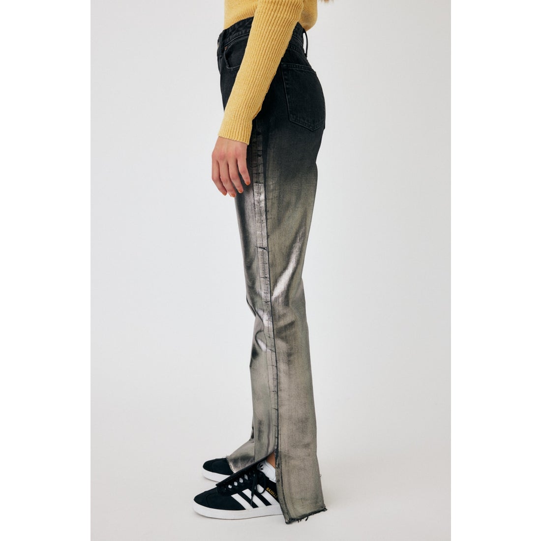 MOUSSY FOIL PRINT SLIM FLARE BLK -ファッション通販 FASHION WALKER