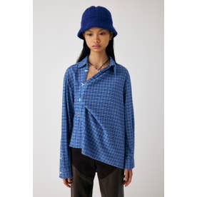 TWISTED OVERSIZED CHECK シャツ 柄BLU5