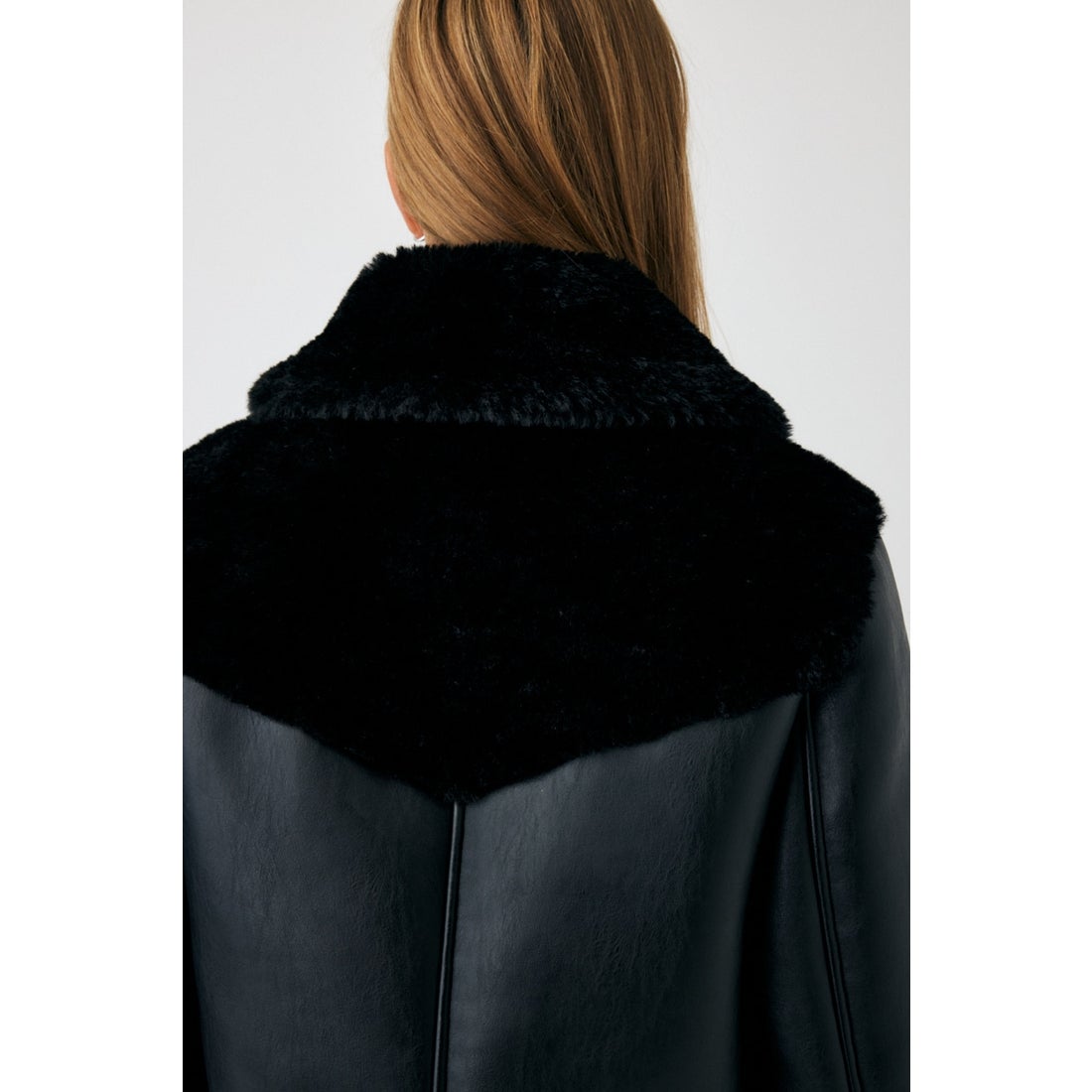 MOUSSY CROPPED F/SHEARLING ジャケット BLK -ファッション通販 