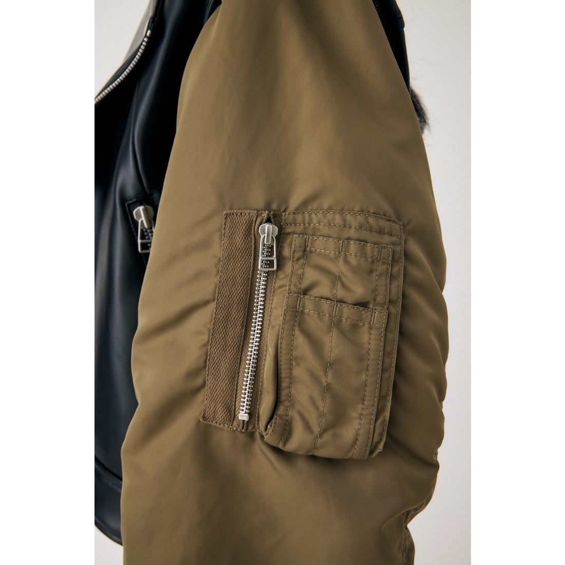 MOUSSY FAUX LEATHER DETACHABLE ジャケット L/BEG1 -ファッション通販 