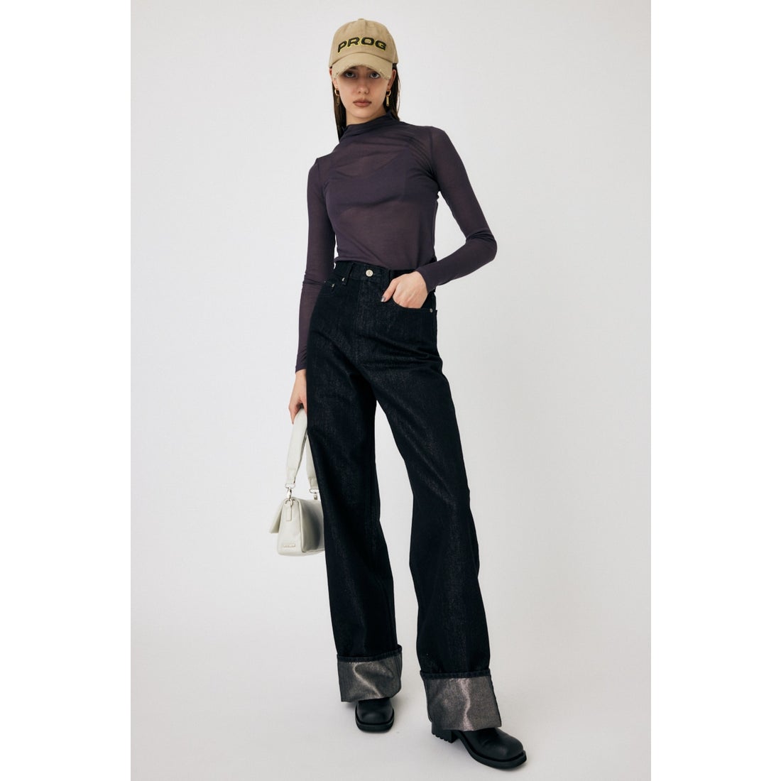 MOUSSY GLITTER DENIM WIDE STRAIGHT BLK -ファッション通販 FASHION 