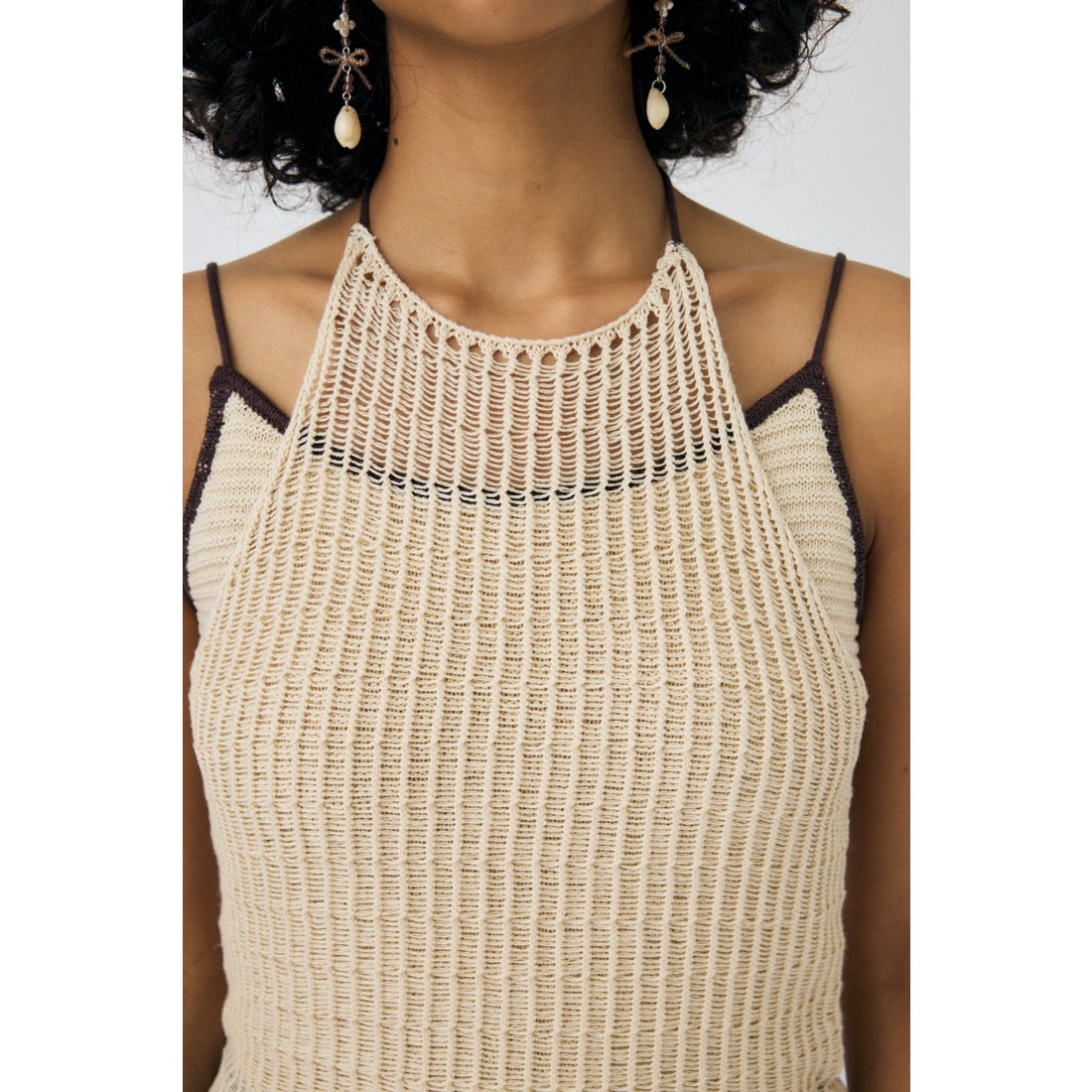 MOUSSY MESH KNIT キャミソール BRN -ファッション通販 FASHION WALKER