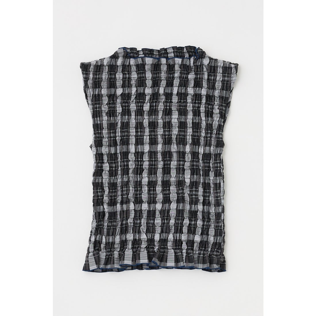 MOUSSY SHIRRING SLEEVELESS トップス 柄BLK5 -ファッション通販