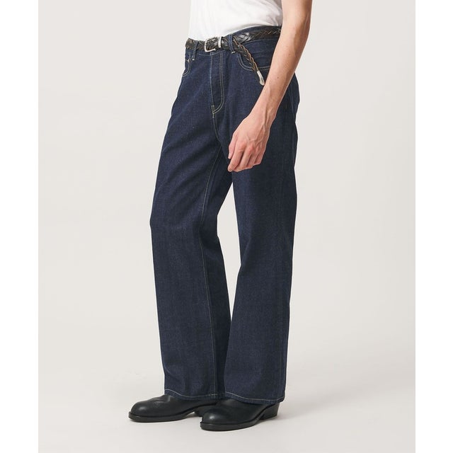 デニム ルーズ フレア パンツ （NAVY）