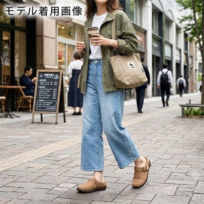 モズ moz 楽ちん レザー調サボ （ベージュスエード）｜詳細画像