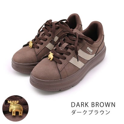 モズ moz ゴールドエルクチャーム付きラインスニーカー （ダークブラウン）｜詳細画像