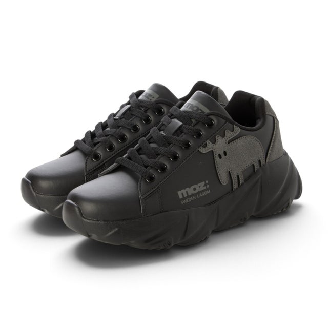 スニーカー レディース 軽量 厚底 歩きやすい おしゃれ 白 黒 疲れない ウォーキング MOZ3020 （BLACK/GRAY）