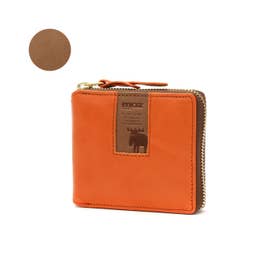モズ moz モズ 二つ折り財布 moz square スクエア 財布 二つ折り ラウンドファスナー BOX型小銭入れ コンパクト 軽い 本革 ZNWSー86091 オレンジ - ファッション通販 MAGASEEK