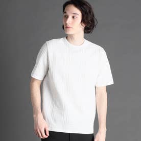 ECOPET シャドーチェック ニットTシャツ （09ホワイト）