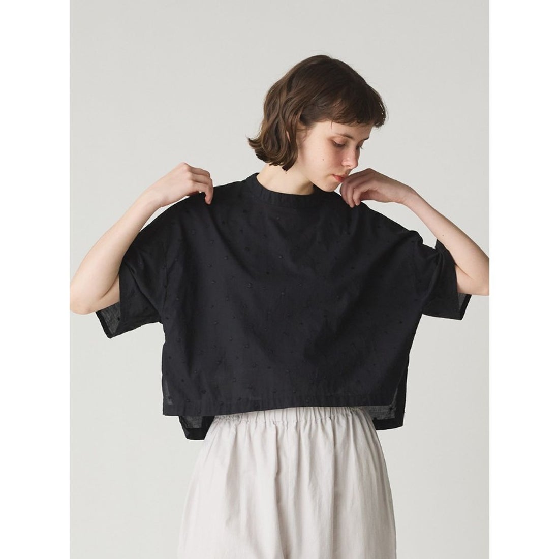 ミディウミ MidiUmi MidiUmi ドットワイドシャツプルオーバー