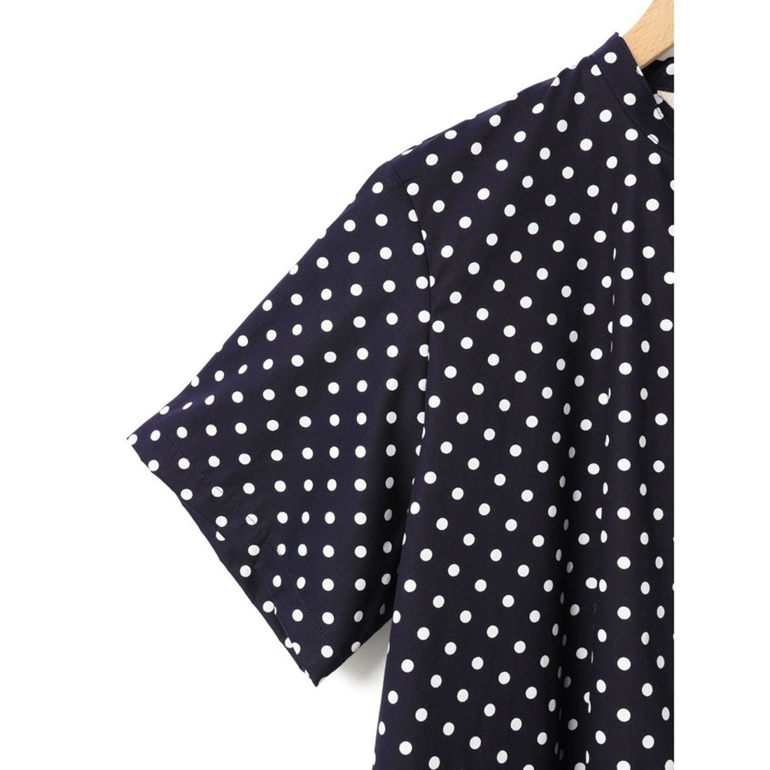 ミディウミ MidiUmi MidiUmi ハーフスリーブドットAラインシャツ 