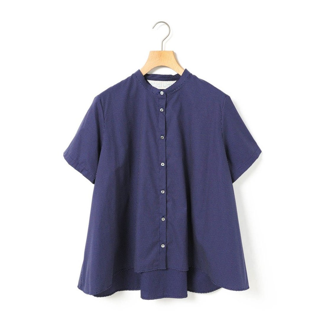 ミディウミ MidiUmi MidiUmi ハーフスリーブドットAラインシャツ 