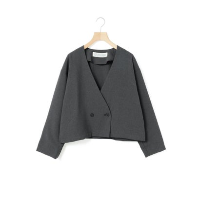 MidiUmi コンフォートショートカーディガン （チャコールグレー(color92)）｜詳細画像