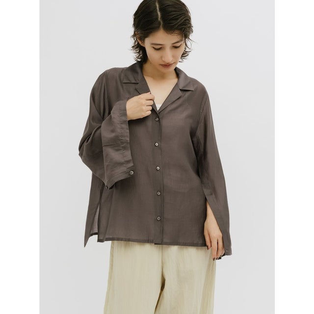 for Ladies エアスプリットシャツ （チャコールグレー(color92)）