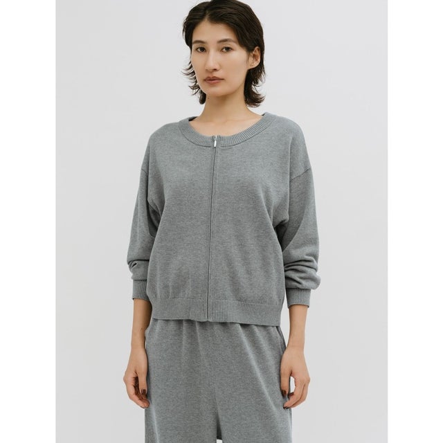 for Ladies カームジップニット （トップグレー(color90)）