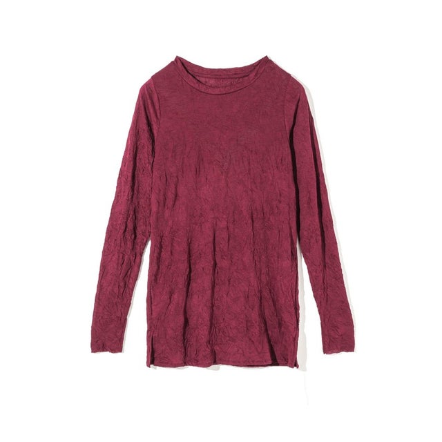 for Ladies ワッシャーシアークルーネックインナー （ワイン(color43)）