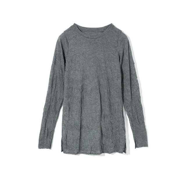 for Ladies ワッシャーシアークルーネックインナー （チャコールグレー(color92)）
