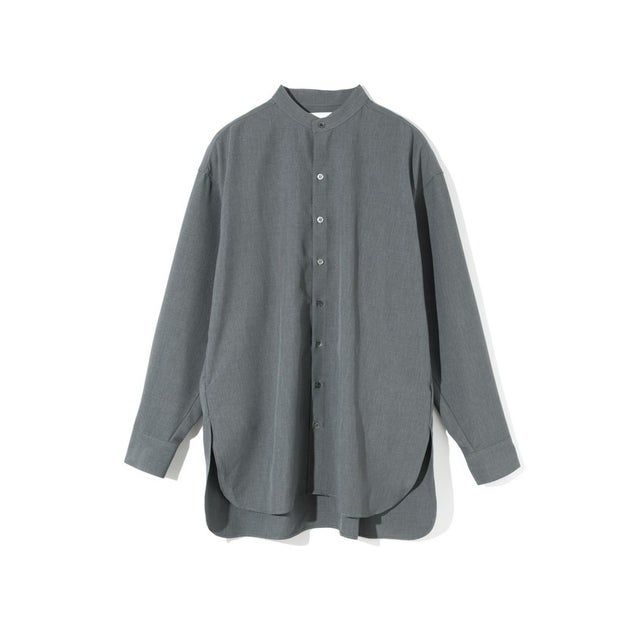 バンドカラーロングシャツ （グレー(color91)）