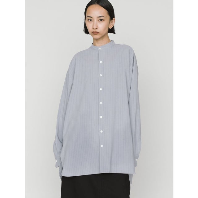 バンドカラーロングシャツ （ライトグレー(color90)）